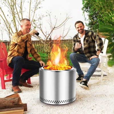 Image showing 5 th Red Mountain Valley 19 in. Smokeless Portable Outdoor Firepit, Stainless Steel, Silver