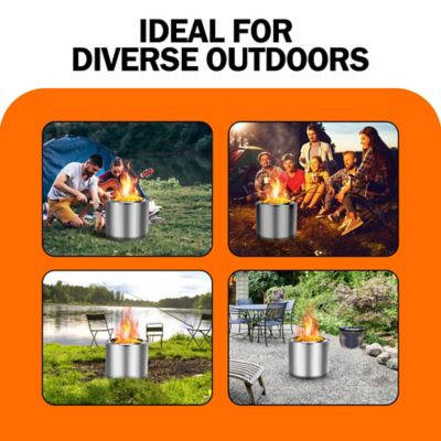 Image showing 6 th Red Mountain Valley 19 in. Smokeless Portable Outdoor Firepit, Stainless Steel, Silver