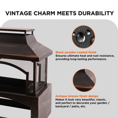 Image showing  37 in. Outdoor Wood Burning Fireplace