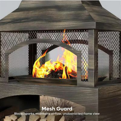 Image showing 8 th Red Mountain Valley 37 in. Outdoor Wood Burning Fireplace