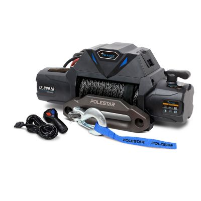 Image showing  12000 lb. Electric Winch with 2 in 1 Remote-Synthetic Rope, 3/8 in. x 82 ft.
