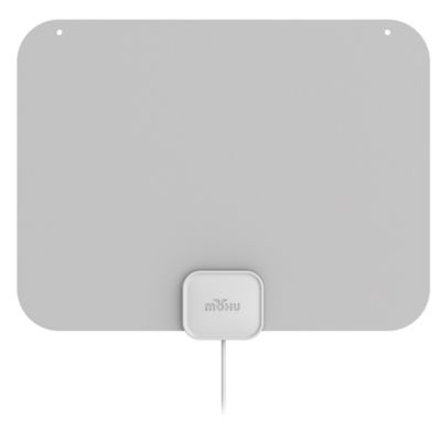 Image showing  Leaf Ultra-Thin Indoor TV Antenna, 40Mi Range, UHF VHF Multi-Directional, 4K/8K UHD, with 12 ft. Cable (Warm Grey)