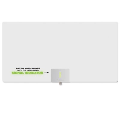 Image showing  Leaf Supreme PRO PaperThin Indoor Antenna, Amplified, 65Mi Range, Multi-Directional with 12 ft. Cable & Signal Indicator