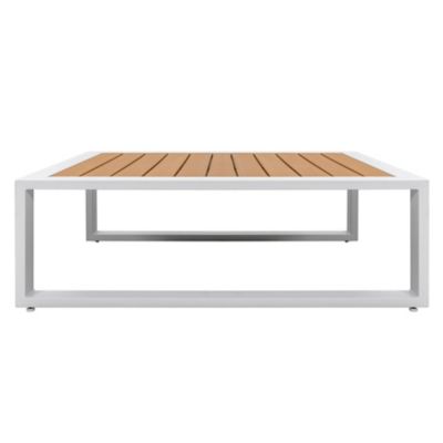 Image showing  Outdoor All-Aluminum Coffee Table With Imitation Wood Tabletop