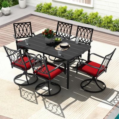 Image showing  7 pc. Patio Iron Dining Set