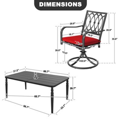 Image showing  7 pc. Patio Iron Dining Set