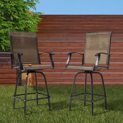 Image showing  Outdoor Patio Swivel Bar Stools, All-Weather Textilene
