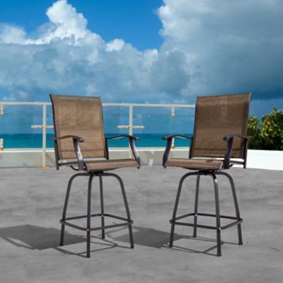 Image showing  Outdoor Patio Swivel Bar Stools, All-Weather Textilene