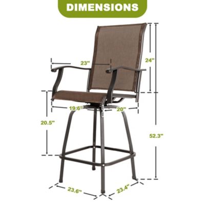 Image showing 5 th Nuu Garden Outdoor Patio Swivel Bar Stools, All-Weather Textilene