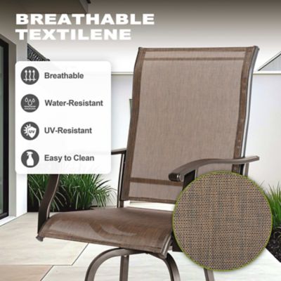 Image showing 6 th Nuu Garden Outdoor Patio Swivel Bar Stools, All-Weather Textilene