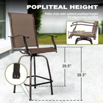 Image showing 8 th Nuu Garden Outdoor Patio Swivel Bar Stools, All-Weather Textilene