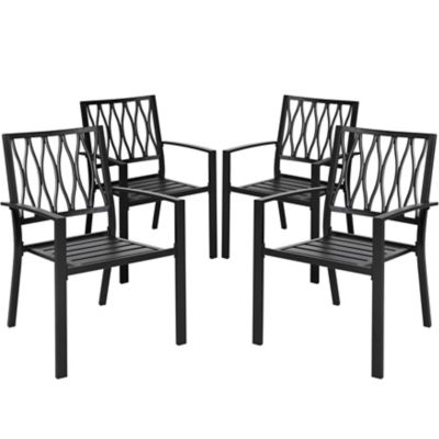 Nuu Garden Outdoor 4 pc. Patio Chair Set, Powder-Coated Iron Finish