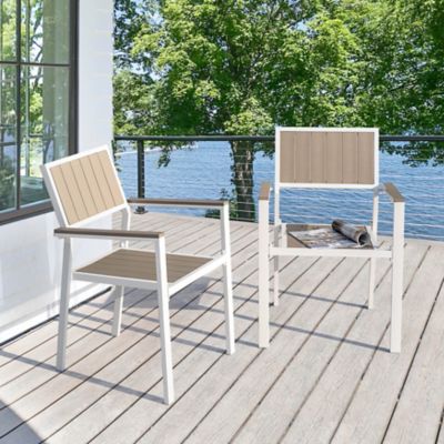 Image showing  2 pc. Outdoor Dining Chairs Patio Stackable Chairs