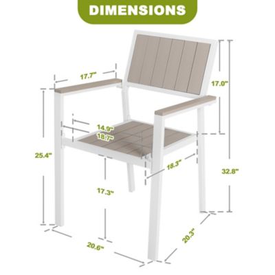 Image showing  2 pc. Outdoor Dining Chairs Patio Stackable Chairs