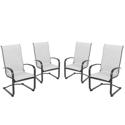 Nuu Garden Outdoor Textilene Patio Dining Chair Set of 4, Iron Frame