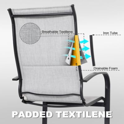 Image showing  Outdoor Textilene Patio Dining Chair, Set of 4, Iron Frame