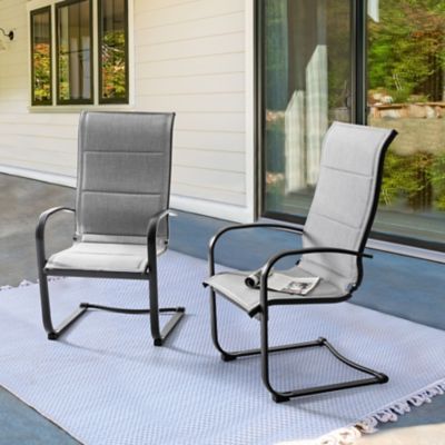 Image showing 7 th Nuu Garden Outdoor Textilene Patio Dining Chair, Set of 4, Iron Frame