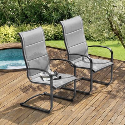 Image showing 8 th Nuu Garden Outdoor Textilene Patio Dining Chair, Set of 4, Iron Frame