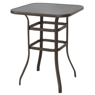 Image showing  Outdoor Square Bar Table With Tempered Glass Tabletop