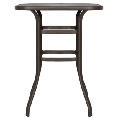 Image showing  Outdoor Square Bar Table With Tempered Glass Tabletop