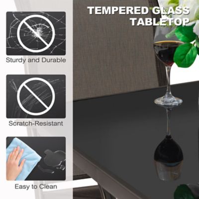 Image showing 7 th Nuu Garden Outdoor Square Bar Table With Tempered Glass Tabletop