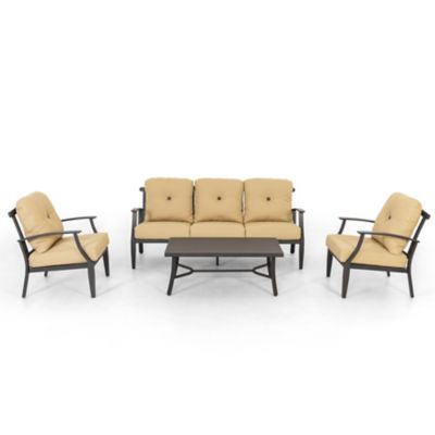Image showing  4 pc. Patio Conversation Set With Cushions, Aluminum Frame, Ginger