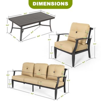 Image showing 5 th Nuu Garden 4 pc. Patio Conversation Set With Cushions, Aluminum Frame, Ginger