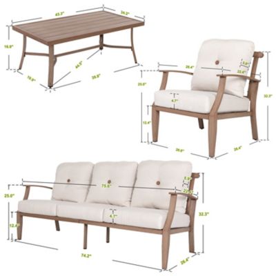 Image showing 5 th Nuu Garden Outdoor 4 pc. Patio Aluminum Conversation Set With Cushions