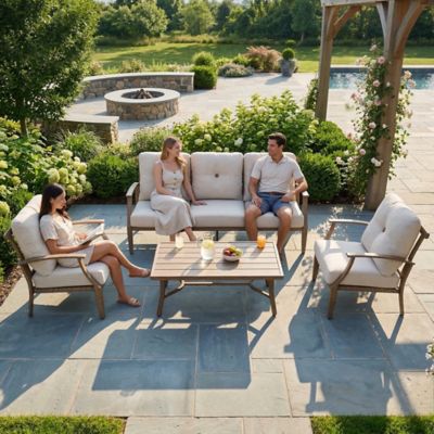 Image showing 8 th Nuu Garden Outdoor 4 pc. Patio Aluminum Conversation Set With Cushions