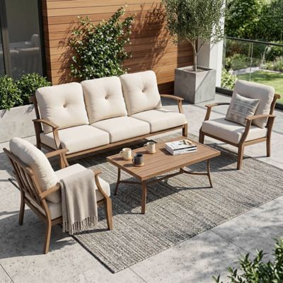 Image showing 9 th Nuu Garden Outdoor 4 pc. Patio Aluminum Conversation Set With Cushions