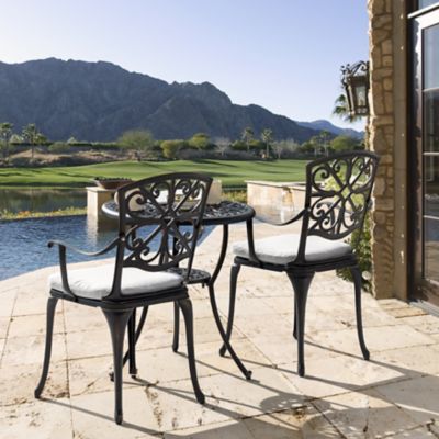 Image showing  Outdoor 3 pc. Bistro Set With Umbrella Hole And Cushions