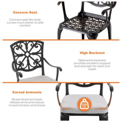 Image showing 7 th Nuu Garden Outdoor 3 pc. Bistro Set With Umbrella Hole And Cushions