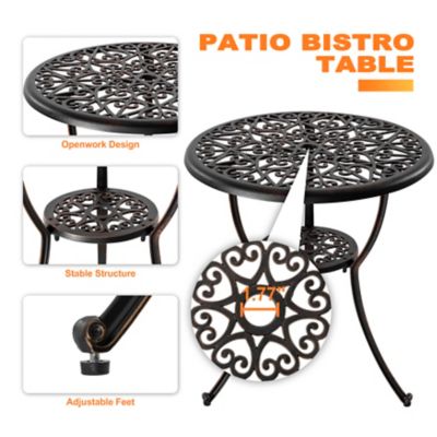 Image showing 8 th Nuu Garden Outdoor 3 pc. Bistro Set With Umbrella Hole And Cushions