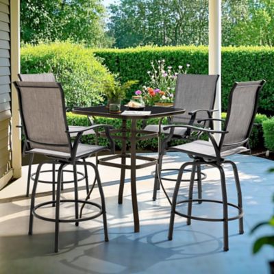 Image showing  Patio 5 pc. Textilene Bar Set With Swivel Design