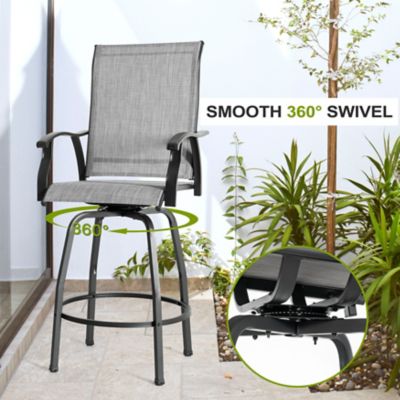 Image showing 7 th Nuu Garden Patio 5 pc. Textilene Bar Set With Swivel Design