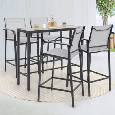 Image showing  Outdoor Textilene Bar Set With Powder-Coated Iron Frame