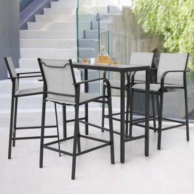 Image showing  Outdoor Textilene Bar Set With Powder-Coated Iron Frame