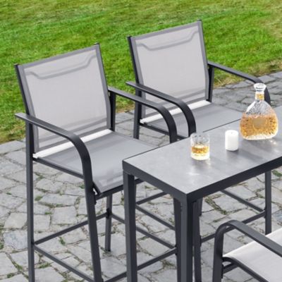 Image showing  Outdoor Textilene Bar Set With Powder-Coated Iron Frame