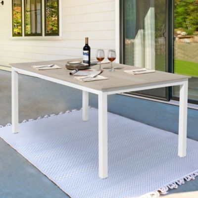Image showing  Outdoor Rectangle Dining Table For 6, Umbrella Hole