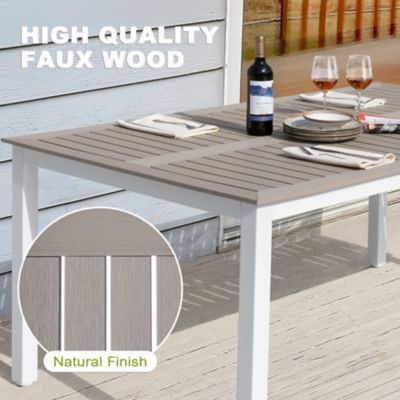 Image showing 7 th Nuu Garden Outdoor Rectangle Dining Table For 6, Umbrella Hole