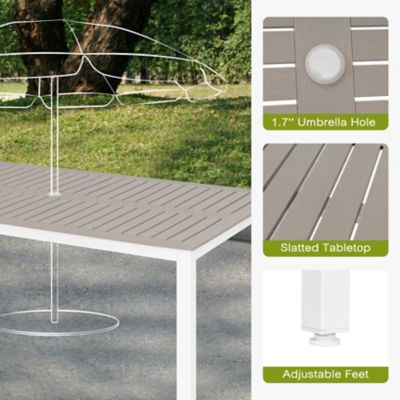 Image showing 8 th Nuu Garden Outdoor Rectangle Dining Table For 6, Umbrella Hole