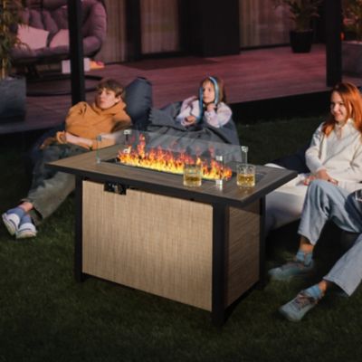 Image showing  Glass Wind Guard For Fire Pit Table, Tempered Glass Heat Resistance