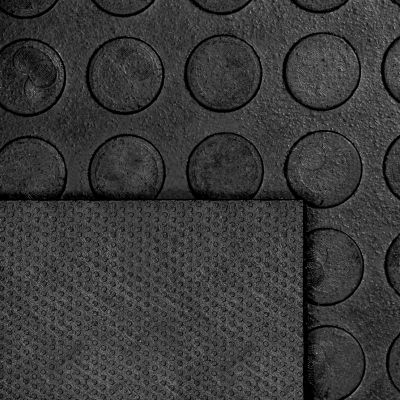 Image showing  39 in. x 33 ft. Coin-Pattern Rubber Mat Roll - 4mm Thick, Slip-Resistant Flooring for Garages, Gyms, Trailers & More