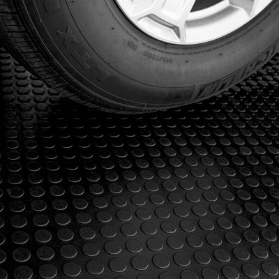 Image showing 5 th Ackland 39 in. x 33 ft. Coin-Pattern Rubber Mat Roll - 4mm Thick, Slip-Resistant Flooring for Garages, Gyms, Trailers & More