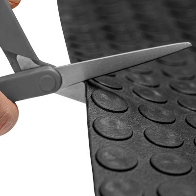 Image showing 7 th Ackland 39 in. x 33 ft. Coin-Pattern Rubber Mat Roll - 4mm Thick, Slip-Resistant Flooring for Garages, Gyms, Trailers & More