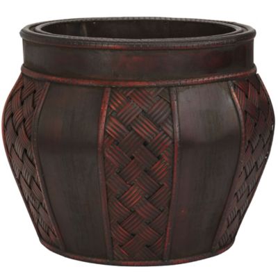 Image showing  Wood and Weave Panel Decorative Planters (Set of 2)