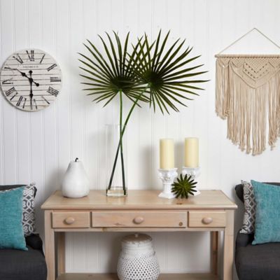 Image showing  49 in. Artificial Fan Palm Arrangement in Glass Vase