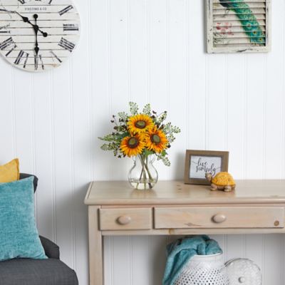 Image showing  Artificial 16 in. Sunflower Arrangement in Vase