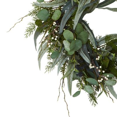 Image showing  24 in. Artificial Eucalyptus and Mixed Greens Wreath