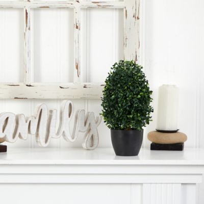 Image showing  13 in. Artificial Boxwood Topiary Plant UV Resistant, Indoor/Outdoor